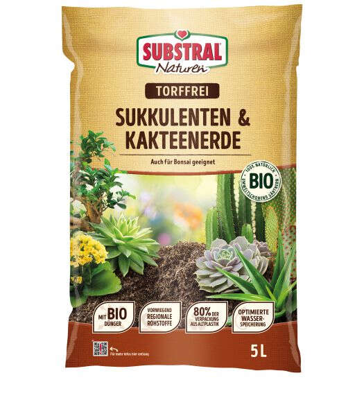 Naturen Sukkulenten- + Kaktuserde torffrei